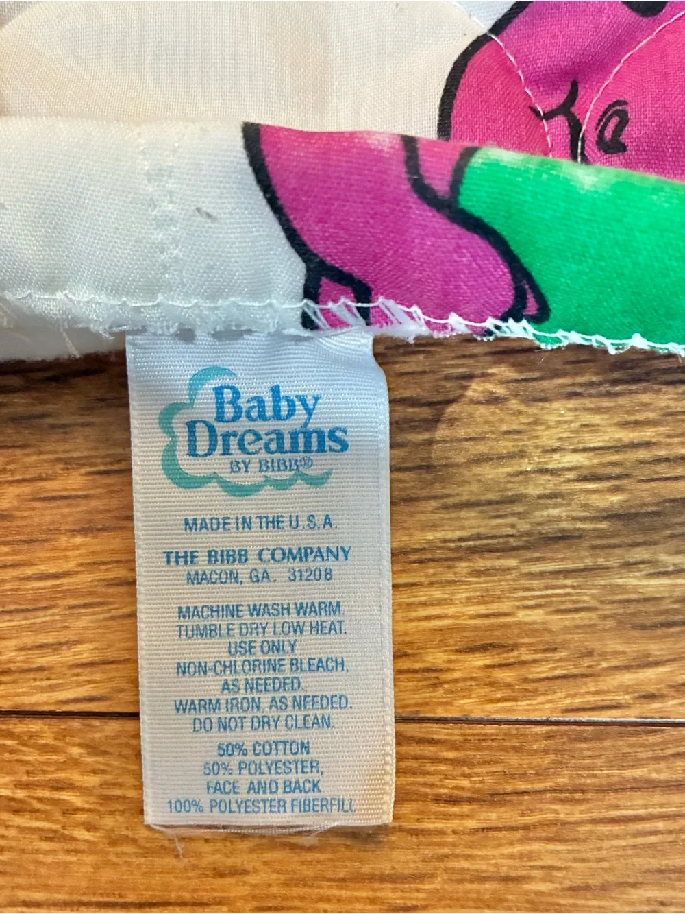 Vintage Barney Dinosaur Dream Baby Crib Blanket Y2K I Love You  54” X 41”